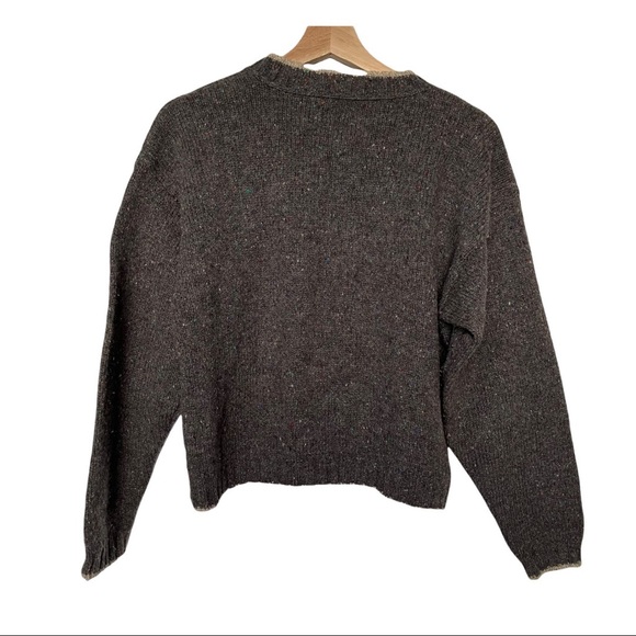 Vintage Eddie Bauer Zip Up Speckled Wool Cardigan Sweater - Picture 3 of 5